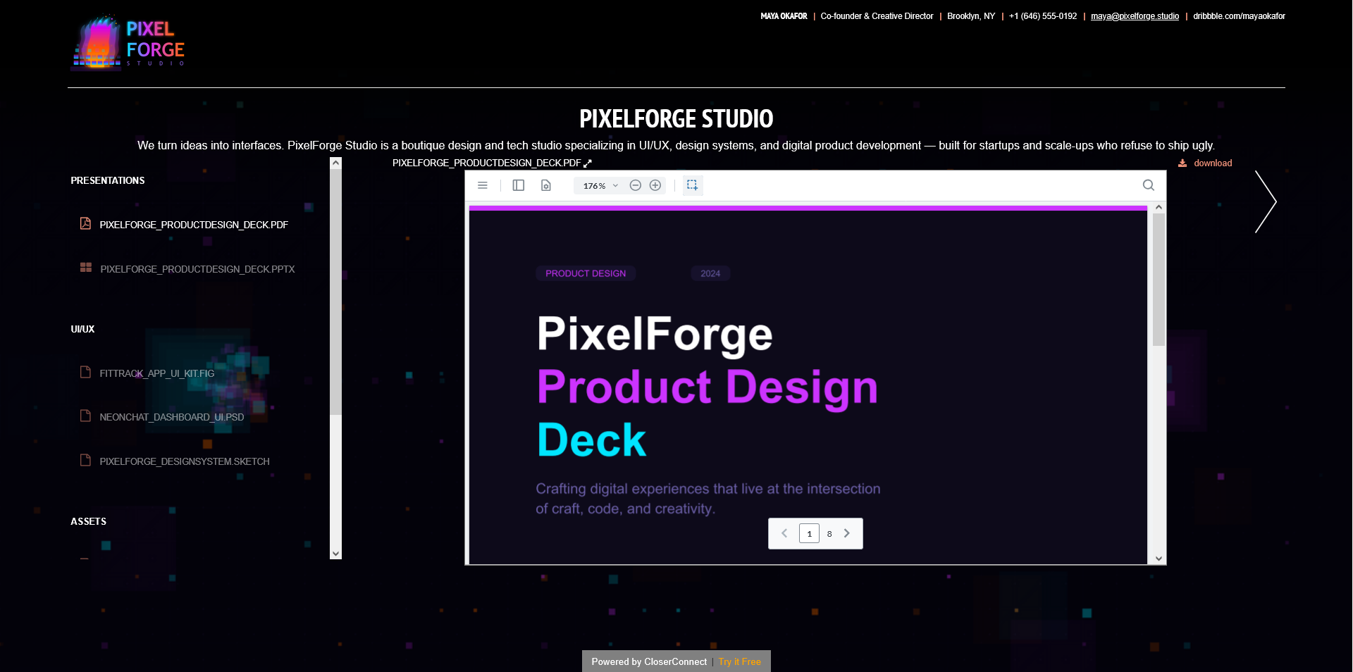 Easy and Secure File-Sharing for Graphic Designers - Page Made in CloserConnect